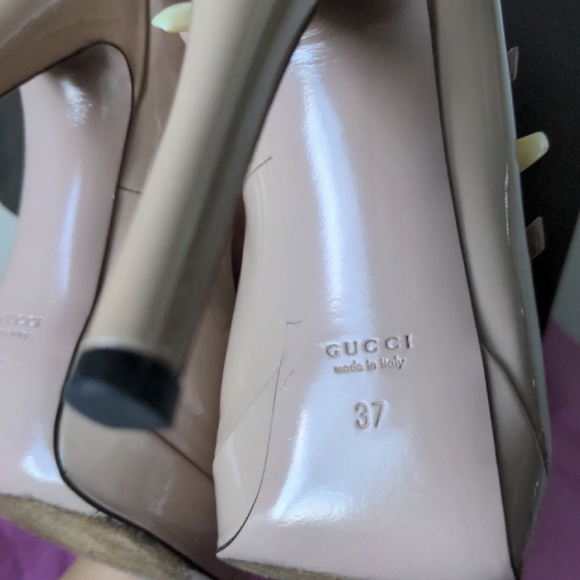 Gucci "Lisbeth" Vernice Crystal Strappy Heels - Picture 9 of 13